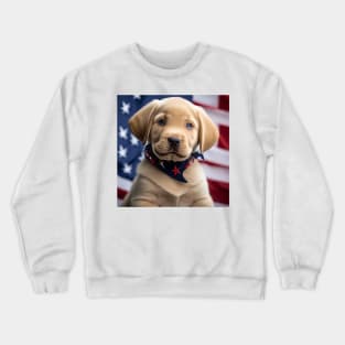 Patriotic Yellow Lab Puppy Crewneck Sweatshirt